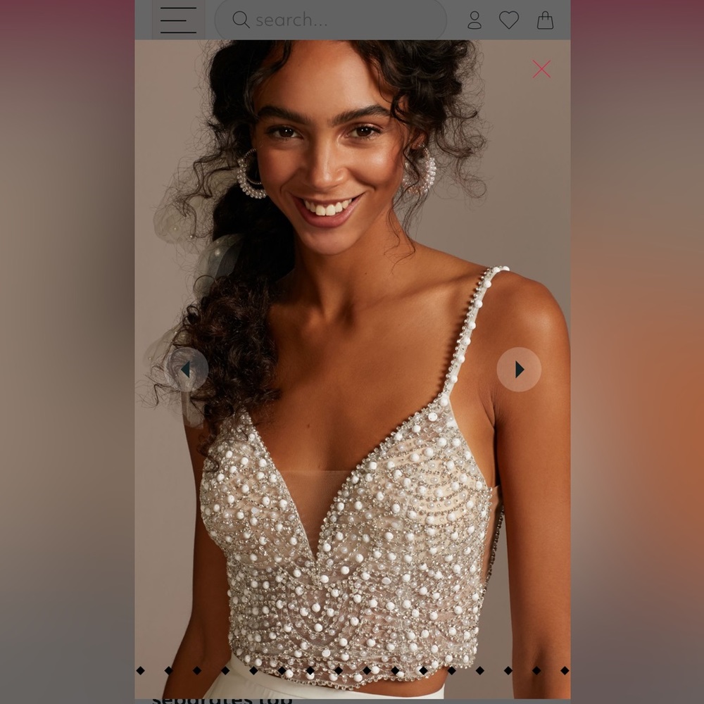 David’s bridal embellished spaghetti strap top